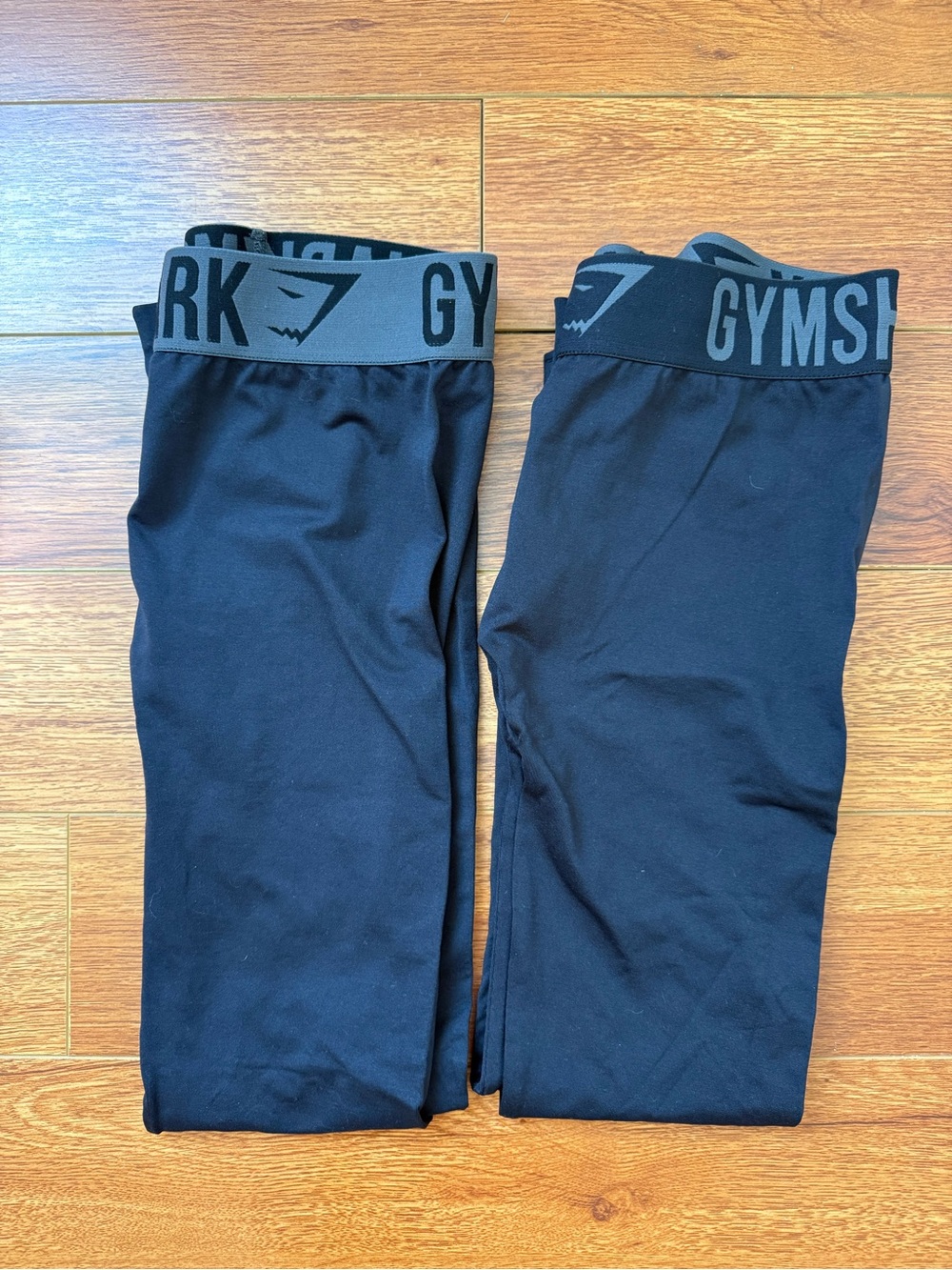 Two pairs of Gymshark flex low-rise leggings